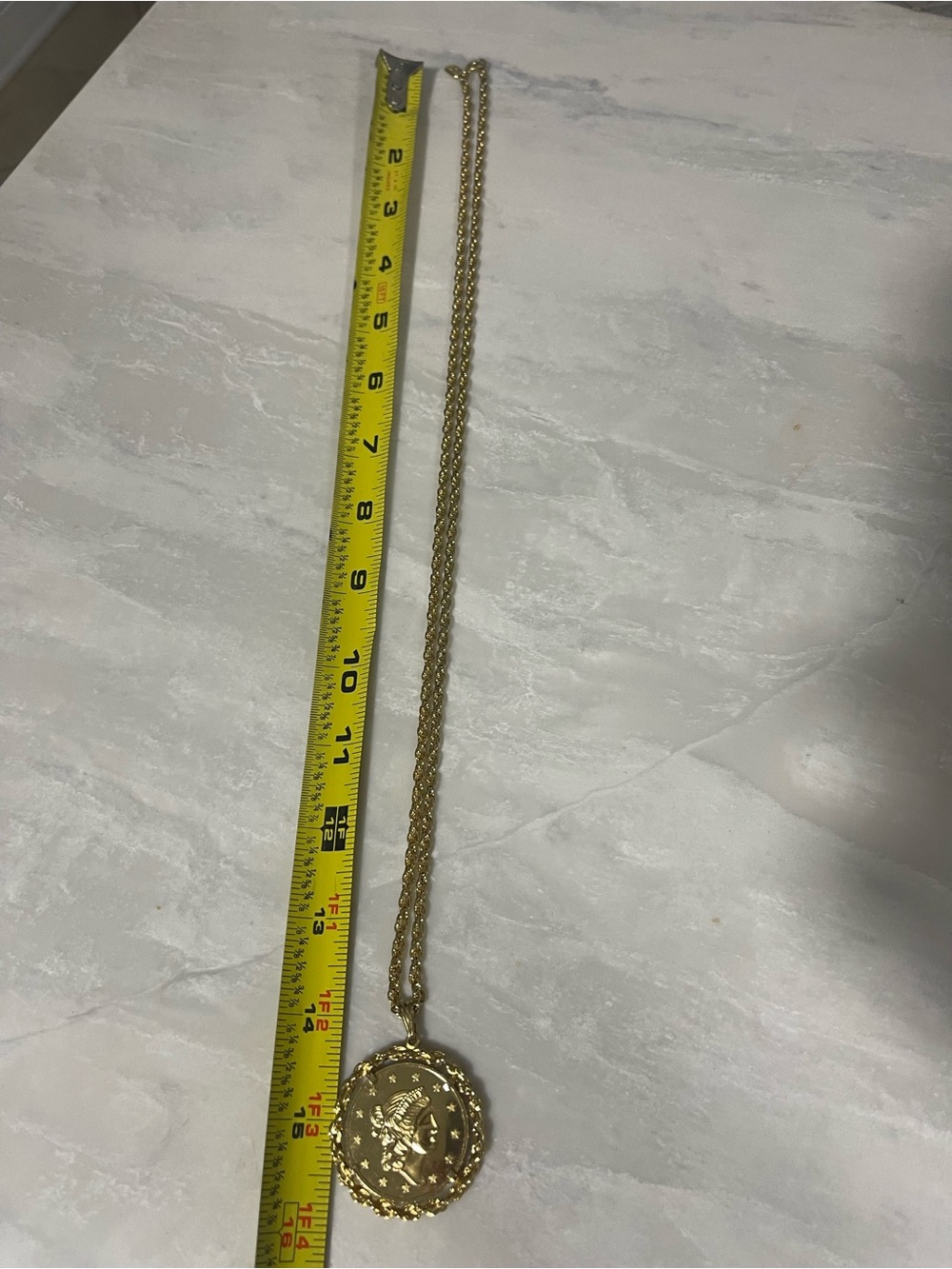 Avon Gold-Tone Bicentennial Medallion Necklace - Picture 7 of 9